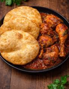 Poori with Chicken Curry